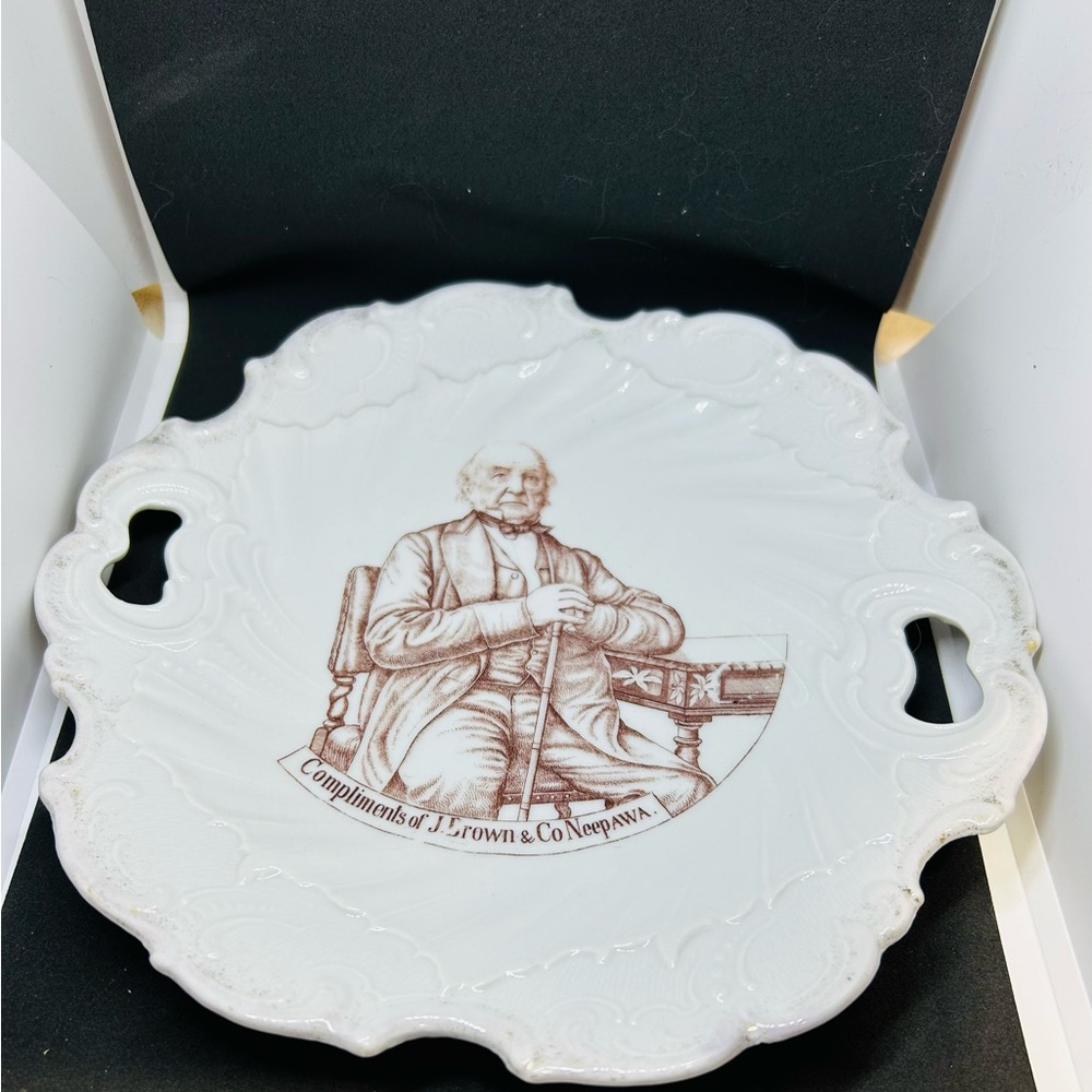 Vintage Historical Plate Figure, J. Brown & Co, Neepawa Manitoba.